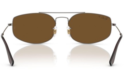 Slnečné okuliare Ray-Ban RB3845 004/57 Polarized Obdĺžníkové Sivé