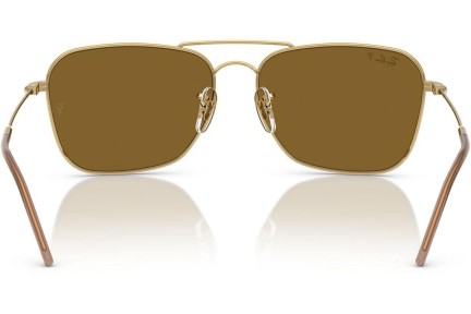 Slnečné okuliare Ray-Ban Caravan Reverse RBR0102S 001/83 Polarized Obdĺžníkové Zlaté