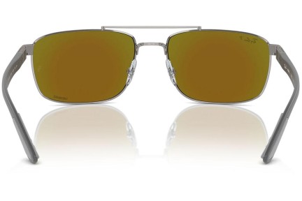 Slnečné okuliare Ray-Ban RB3737CH 004/A1 Polarized Obdĺžníkové Sivé