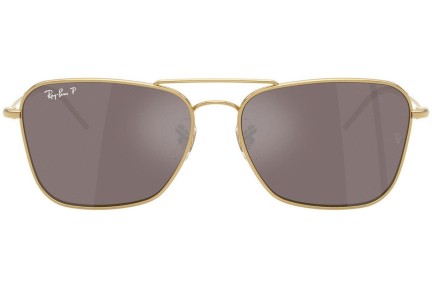 Slnečné okuliare Ray-Ban Caravan Reverse RBR0102S 001/LB Polarized Obdĺžníkové Zlaté