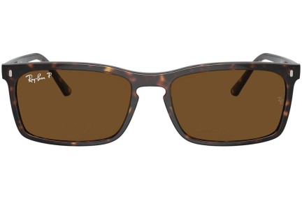 Slnečné okuliare Ray-Ban RB4435 902/57 Polarized Obdĺžníkové Havana