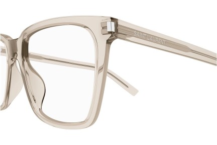 Okuliare Saint Laurent SL717SLIM 004 Squared Béžové