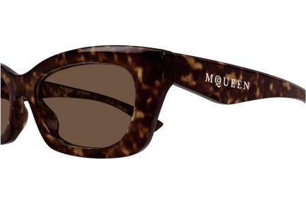 Slnečné okuliare Alexander McQueen AM0474S 002 Obdĺžníkové Havana