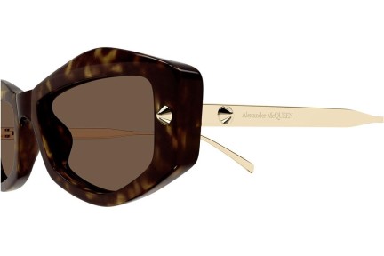 Slnečné okuliare Alexander McQueen AM0482S 002 Obdĺžníkové Havana