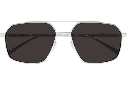 Slnečné okuliare Alexander McQueen AM0477S 001 Pilot Strieborné