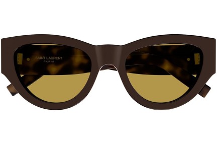 Slnečné okuliare Saint Laurent SLM94 010 Cat Eye Hnedé