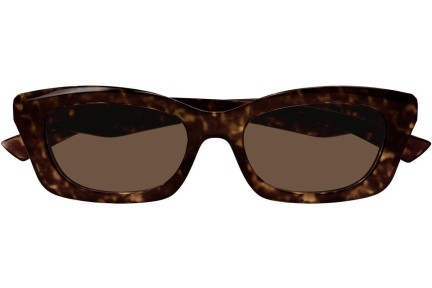 Slnečné okuliare Alexander McQueen AM0474S 002 Obdĺžníkové Havana