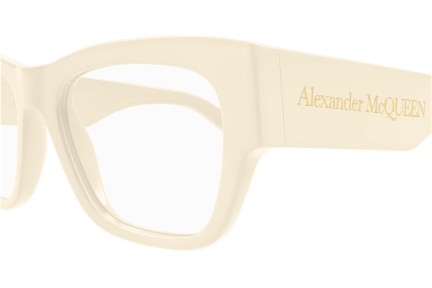 Okuliare Alexander McQueen AM0436O 005 Obdĺžníkové Béžové