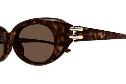 Slnečné okuliare Alexander McQueen AM0469S 002 Oválne Havana