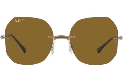 Slnečné okuliare Ray-Ban Titanium Collection RB8067 155/83 Polarized Squared Hnedé