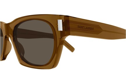 Slnečné okuliare Saint Laurent SL402 022 Squared Hnedé