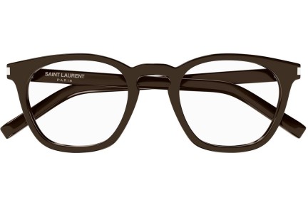 Okuliare Saint Laurent SL28OPT 009 Okrúhle Hnedé