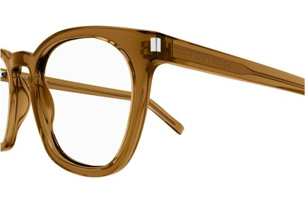 Okuliare Saint Laurent SL28OPT 008 Okrúhle Hnedé