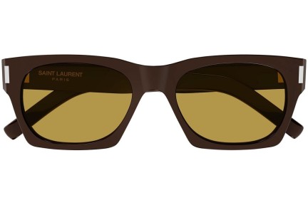 Slnečné okuliare Saint Laurent SL402 021 Squared Hnedé