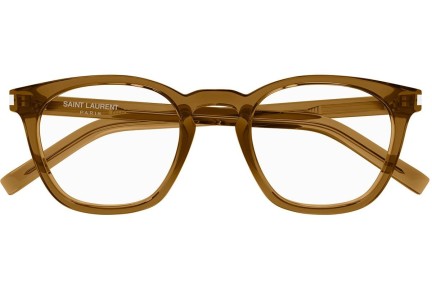 Okuliare Saint Laurent SL28OPT 008 Okrúhle Hnedé