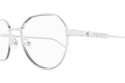 Okuliare Alexander McQueen AM0479O 001 Okrúhle Strieborné