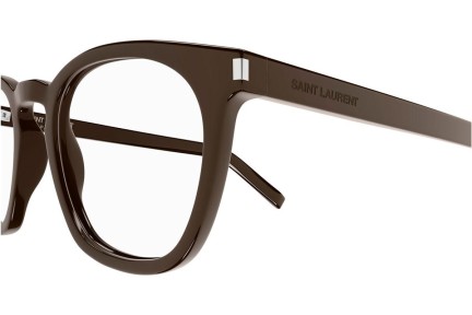 Okuliare Saint Laurent SL28OPT 009 Okrúhle Hnedé