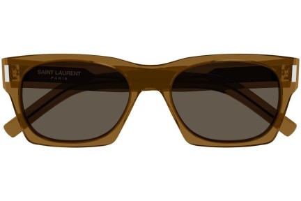 Slnečné okuliare Saint Laurent SL402 022 Squared Hnedé