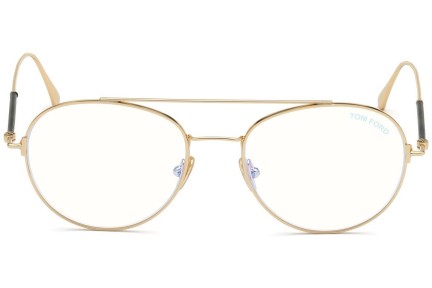 Okuliare Tom Ford FT5657-B 028 Okrúhle Zlaté